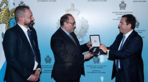 Chairman Maurizio Bragagni OBE receives Ministerial Commendation Medal B’ Class from the Hellenic Republic